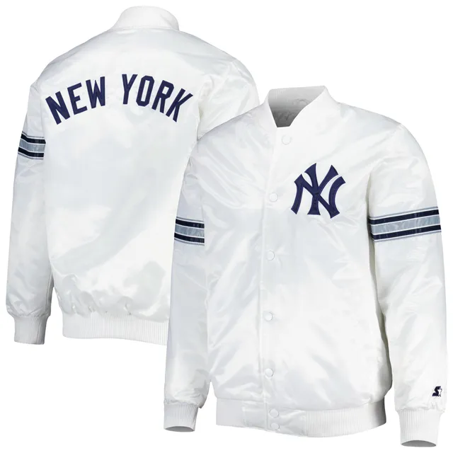 Men's Starter White New York Giants The Power Forward Full-Snap Jacket