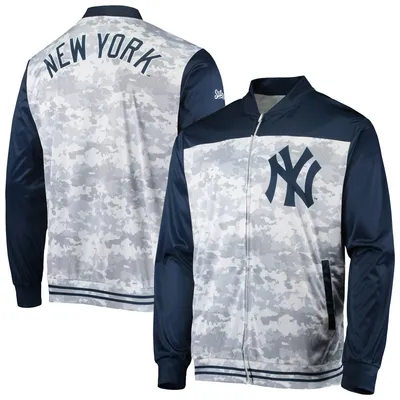 New York Yankees Digital Camo Performance Quarter-Zip Pullover Jacket - Blue