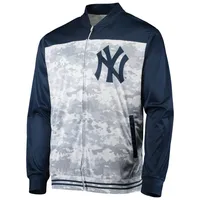 Veste zippée à motif camouflage des New York Yankees pour homme, bleu marine