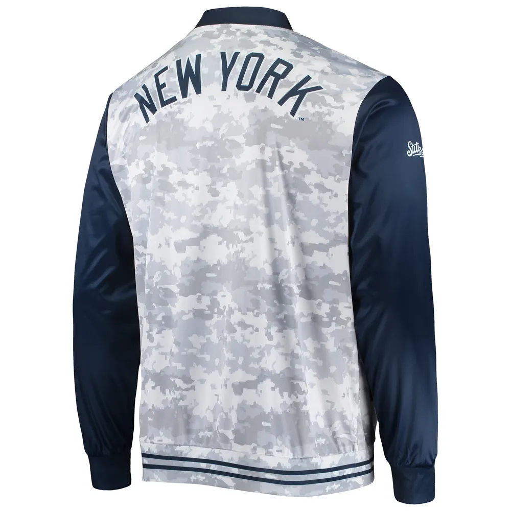 Veste zippée à motif camouflage des New York Yankees pour homme, bleu marine