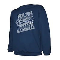 Men's Stitches Navy New York Yankees Lightweight Crew Sweatshirt