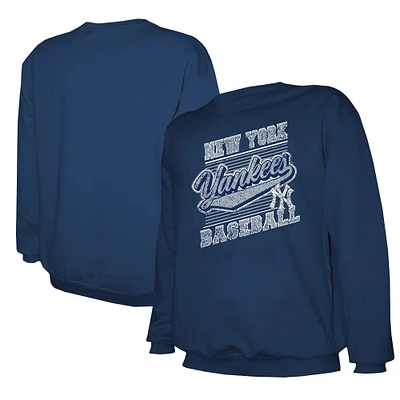 Men's Stitches Navy New York Yankees Lightweight Crew Sweatshirt