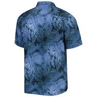 Men's Tommy Bahama Blue New York Yankees Coast Luminescent Fronds IslandZone Button-Up Camp Shirt