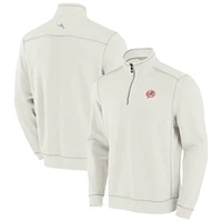 Sweat-shirt à demi-zip Tommy Bahama Cream New York Yankees Sport Tobago Bay Tri-Blend pour homme