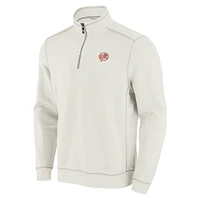 Sweat-shirt à demi-zip Tommy Bahama Cream New York Yankees Sport Tobago Bay Tri-Blend pour homme