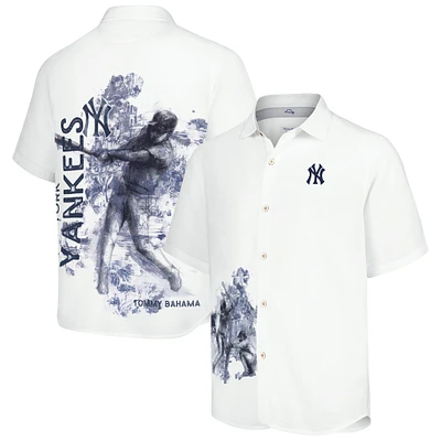 Chemise boutonnée blanche Tommy Bahama pour hommes des New York Yankees Veracruz Ace Islanders