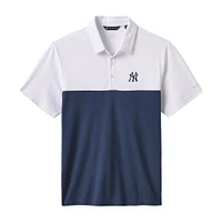 Polo TravisMathew blanc/bleu marine pour homme, motif Home Run Leader des Yankees de New York