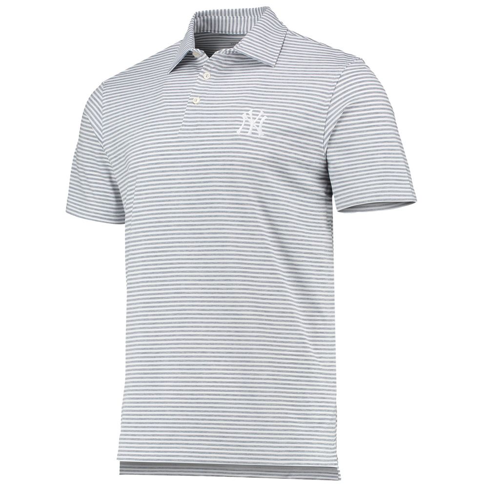 Men's Vineyard Vines Gray New York Yankees Heathered Winstead Sankaty Polo