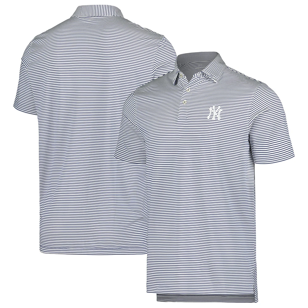 Polo à rayures Vineyard Vines pour hommes des Yankees de New York Bradley bleu marine