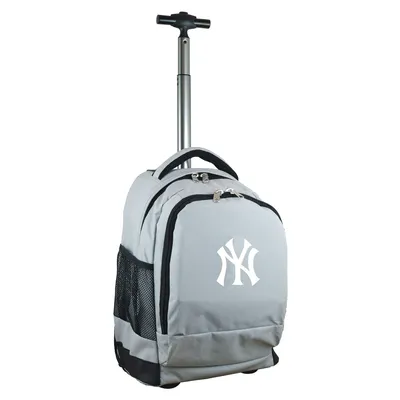 New York Yankees MOJO 19'' Premium Wheeled Backpack - Gray