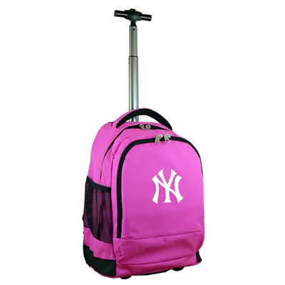 New York Yankees MOJO 19'' Premium Wheeled Backpack - Pink