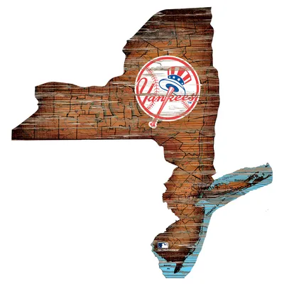 New York Yankees 12'' Road Map State Cutout Sign