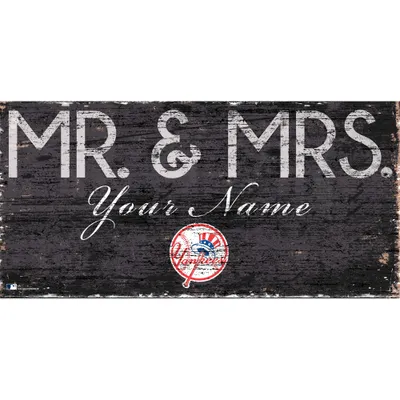 New York Yankees 12" x 6" Personalized Mr. & Mrs. Sign