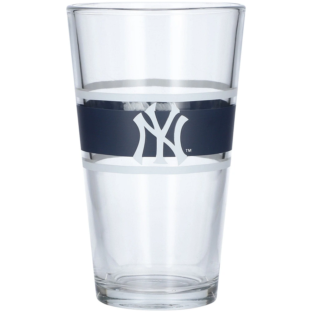 Yankees de New York 16 oz. Verre à pinte à rayures