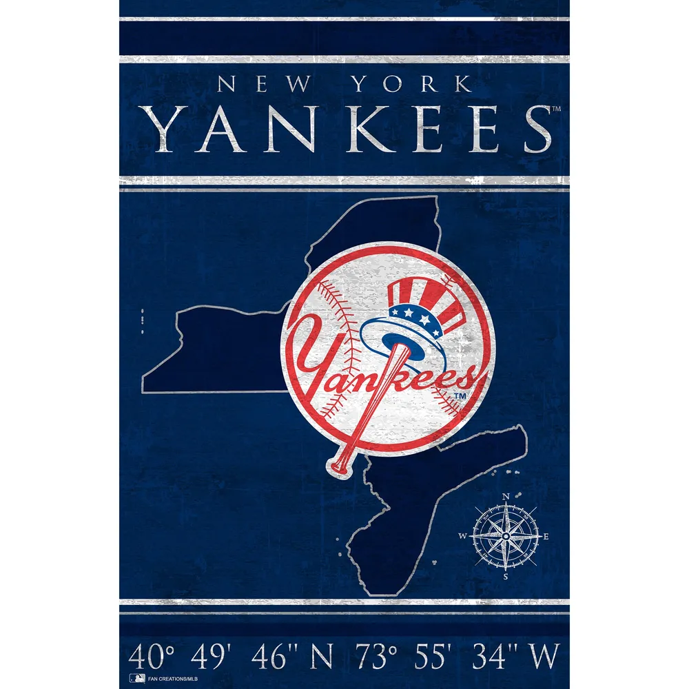 MLB Round Distressed Sign New York Yankees