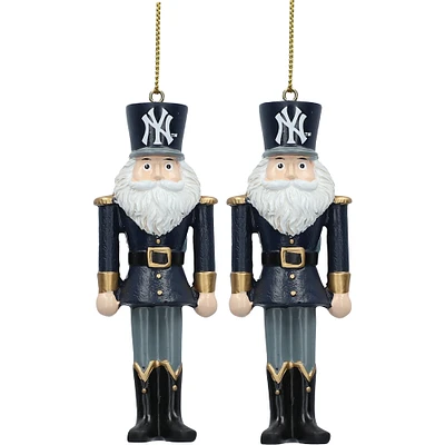 Ensemble de 2 décorations casse-noisette du Père Noël des Yankees de New York