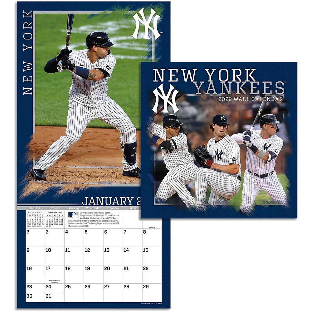 Mini calendrier mural des Yankees de New York 2022