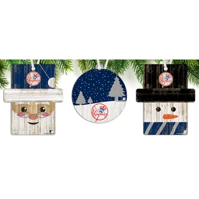 New York Yankees 3-Pack Ornament Set