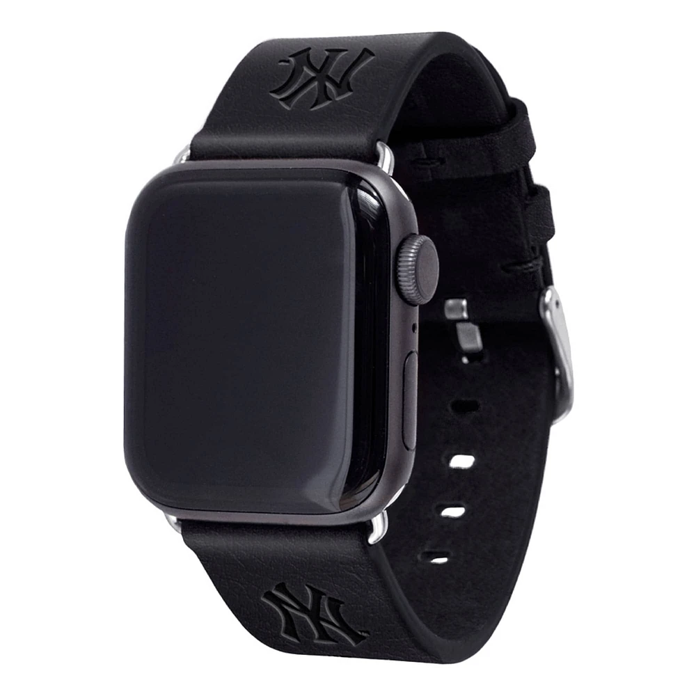 New York Yankees 38-40mm Leather Apple Watch - Band