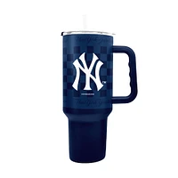 Verre à vin en acier inoxydable à carreaux New York Yankees de 40 oz