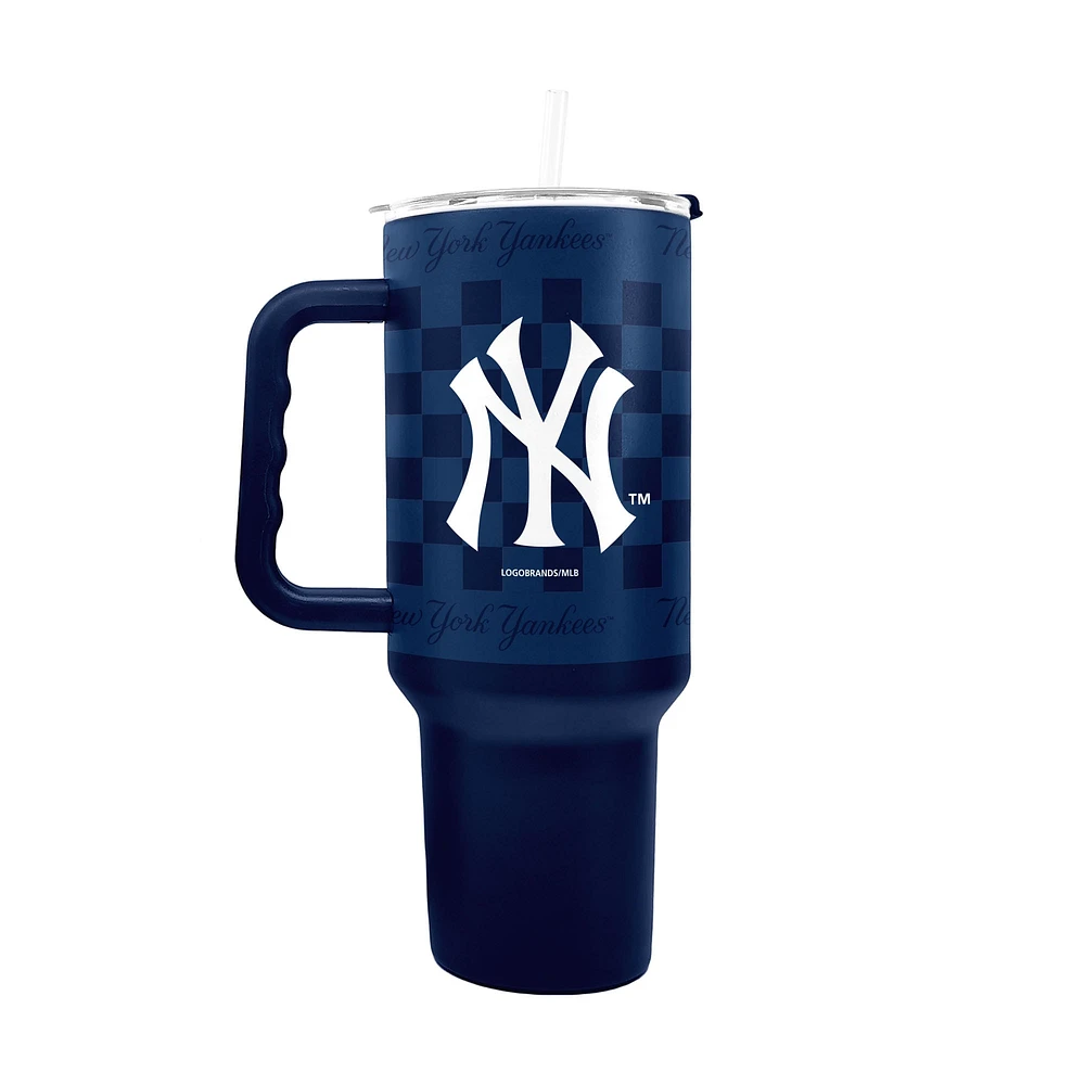 Verre à vin en acier inoxydable à carreaux New York Yankees de 40 oz