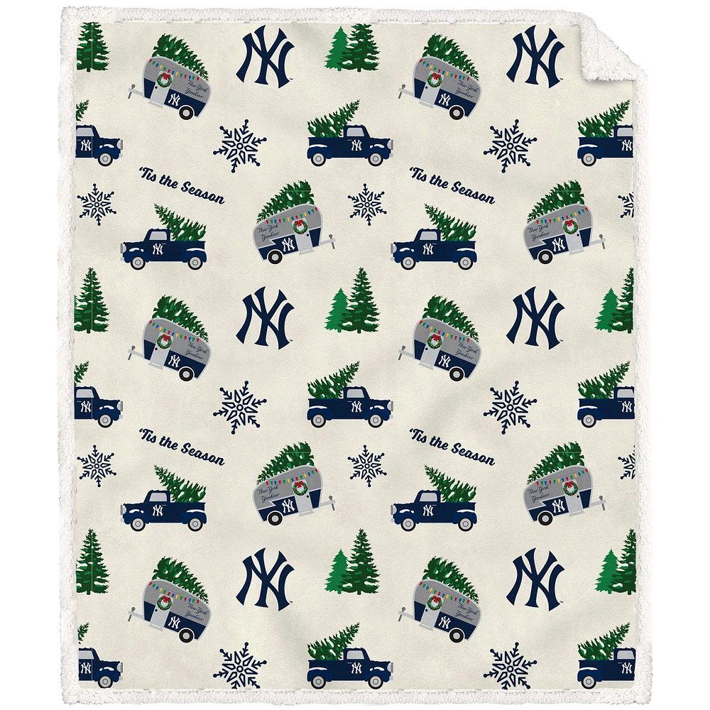 Couverture polaire en flanelle Sherpa pour camionnette de vacances 50 po x 60 po des Yankees de New York