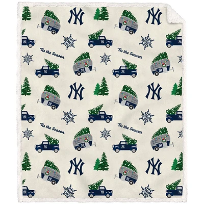 New York Yankees 50'' x 60'' Holiday Pickup Truck Sherpa Flannel Fleece Blanket