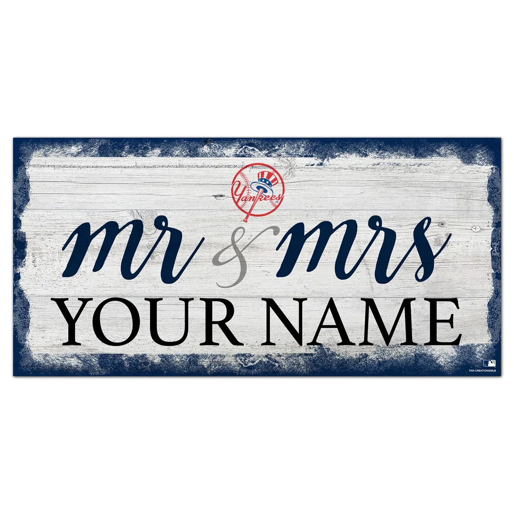 Lids New York Yankees 6 x 12 Personalized Mr. & Mrs. Script Sign