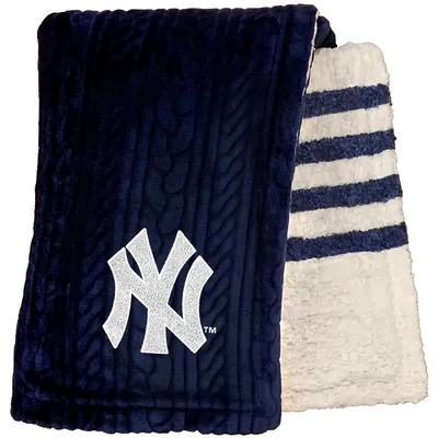 New York Yankees 60'' x 70'' Embossed Knit Sherpa Stripe Plush Blanket