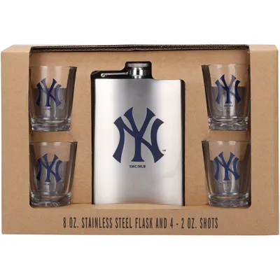 New York Yankees 8oz. Stainless Steel Flask & 2oz. Shot Glass Set