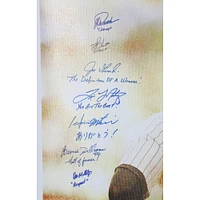 Toile hommage à Derek Jeter signée par les Yankees de New York, 30" x 38" avec plusieurs inscriptions