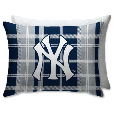 New York Yankees Plaid Plush Sherpa Bed Pillow