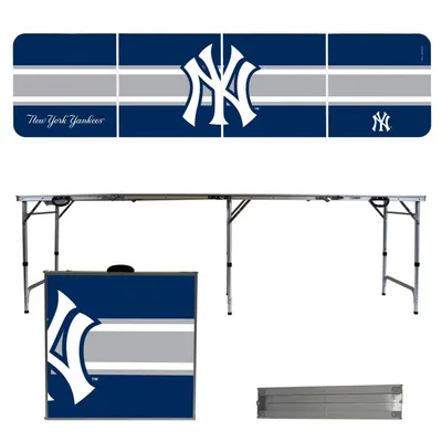 New York Yankees Striped Design 8' Portable Folding Tailgate Table