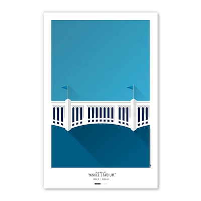 New York Yankees Yankee Stadium 11'' x 17 '' Affiche de stade minimaliste Impression artistique