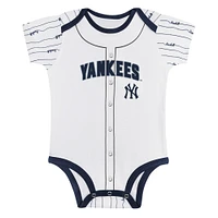 Newborn & Infant Gray/White New York Yankees Two-Pack Play Ball Bodysuit Set