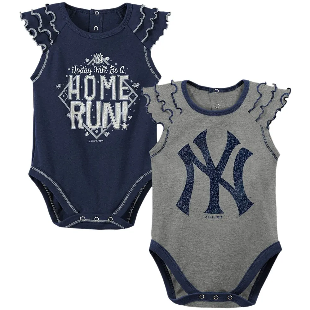 New York Yankees Newborn & Infant Shining All-Star 2-Pack Bodysuit Set - Navy/Gray