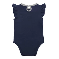 Newborn & Infant Navy/Heather Gray New York Yankees Three-Piece Love of Baseball Bib Bodysuit Booties Set