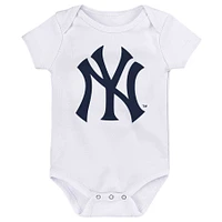 Nouveau-né et bébé Bleu marine/Blanc/Gris chiné New York Yankees Minor League Player - Ensemble de trois bodys