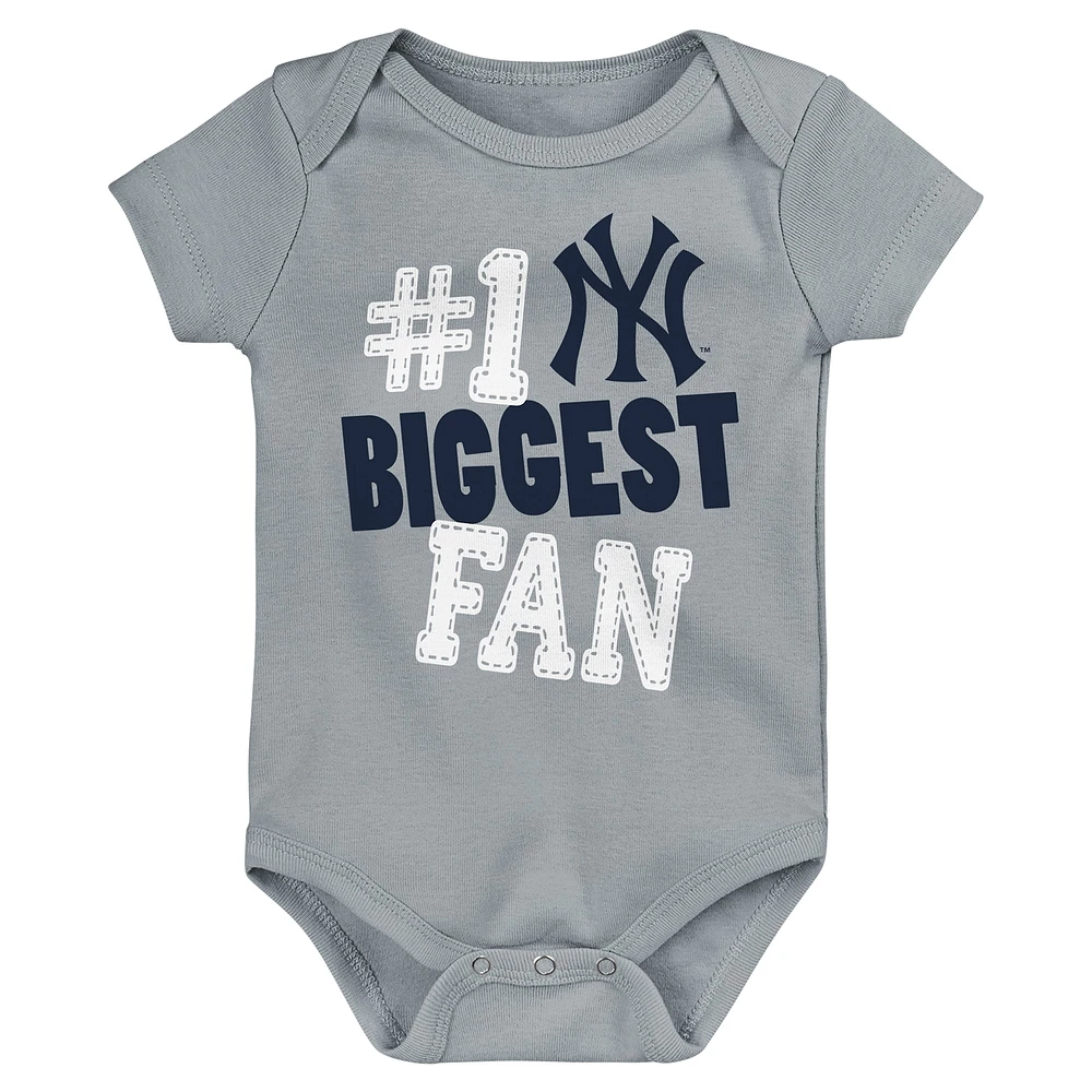 Newborn & Infant New York Yankees 3-Pack Fan Pennant Bodysuit Set