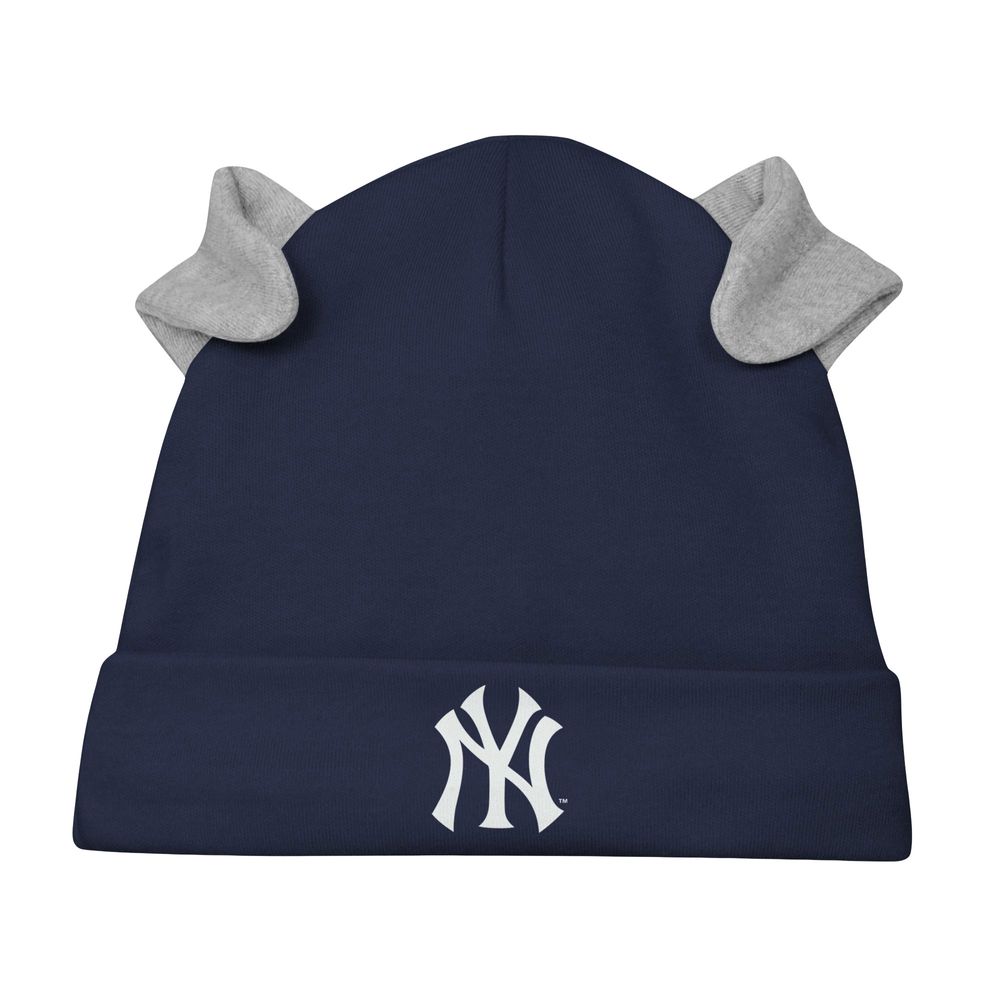 Newborn & Infant White/Navy New York Yankees Three-Piece Dream Team - Hat Bodysuit Pants Set