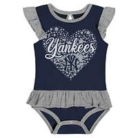 Newborn  Navy New York Yankees Fan Cheer Bodysuit, Bib & Bootie Set