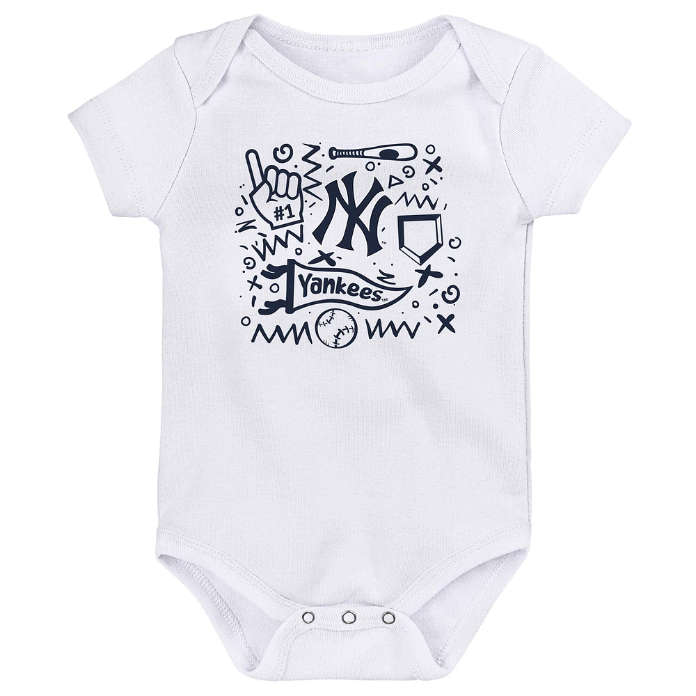 Ensemble de trois bodies pour nouveau-né New York Yankees Batter Up