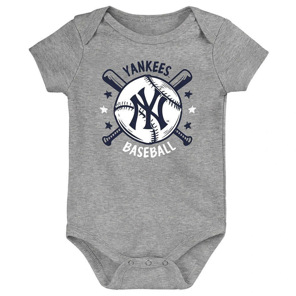 Ensemble de trois bodies pour nouveau-né New York Yankees Batter Up