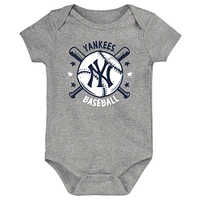Ensemble de trois bodies pour nouveau-né New York Yankees Batter Up