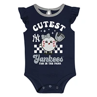 Newborn  New York Yankees Cutie Ball Two-Pack Bodysuit Set