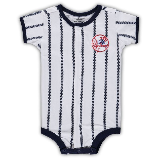 Body à manches courtes New York Yankees Power Hitter pour nouveau-né blanc/bleu marine