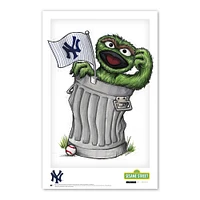 Affiche imprimée de Sesame Street avec Oscar le Grouch des Yankees de New York 11" x 17"