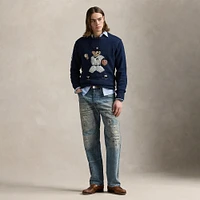 Pull Polo Ralph Lauren bleu marine avec ours des Yankees