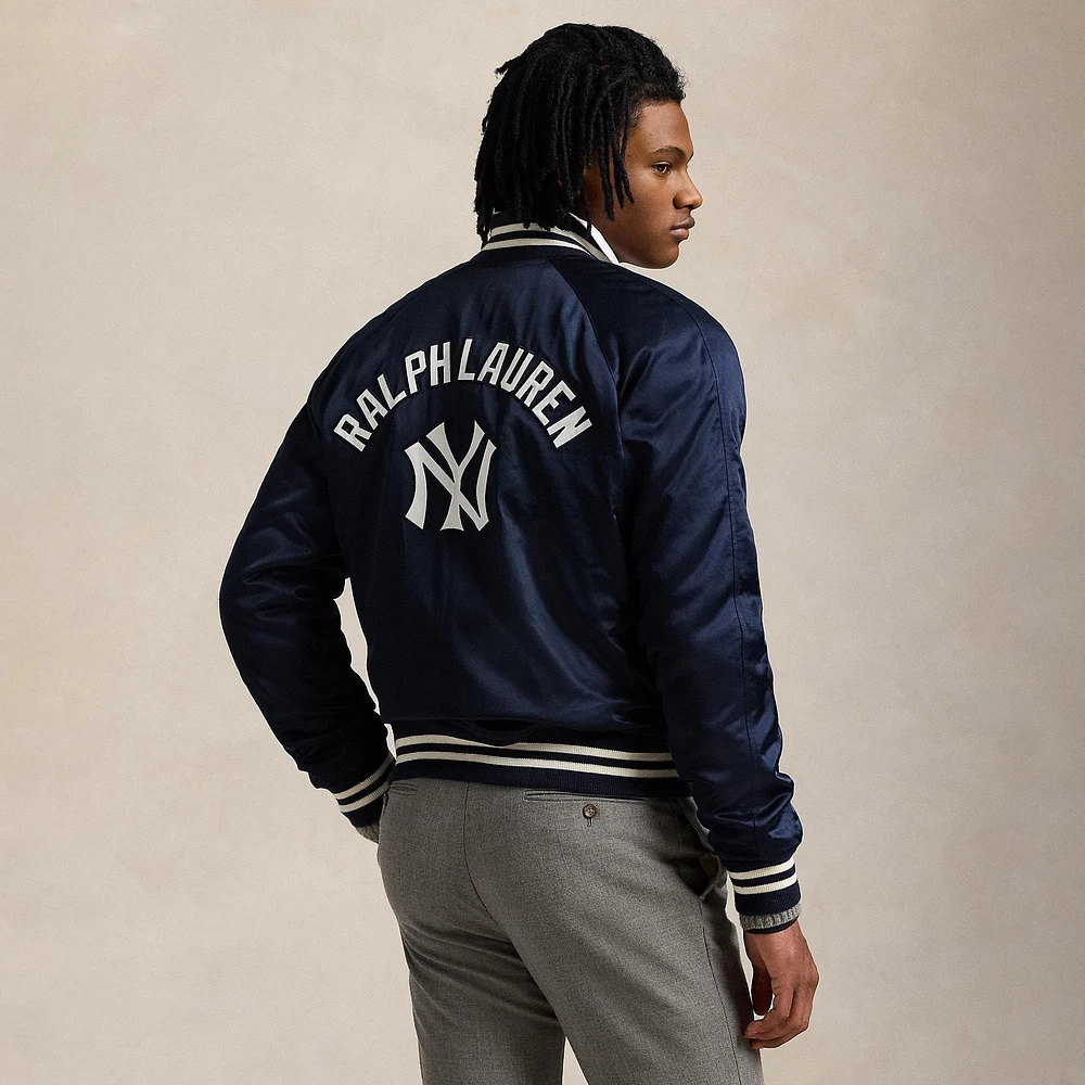 Veste en satin bleu marine des Yankees Polo Ralph Lauren