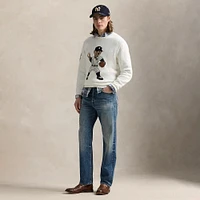 Pull Polo Ralph Lauren blanc avec ours des Yankees